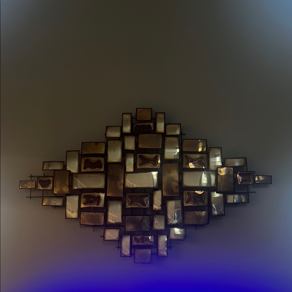 Vintage Mario Jason Mid century Brass Bronze Signed Wall Sculpture Brutalist Art